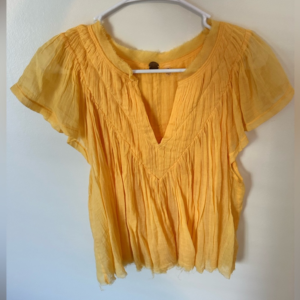 Free People Yellow Shirt